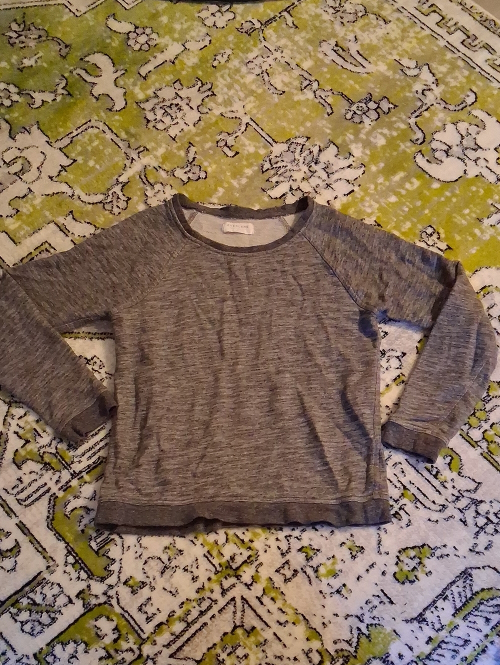 Everlane boat neck heathered sweatshirt, 100% cotton, Terry, small, charcoal